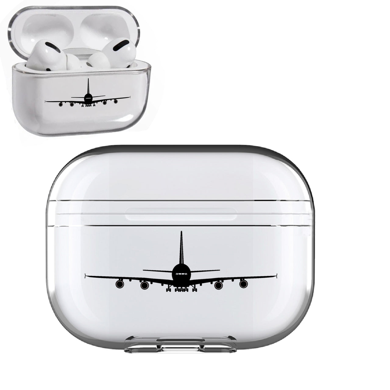 Airbus A380 Silhouette Designed Transparent Earphone AirPods "Pro" Cases