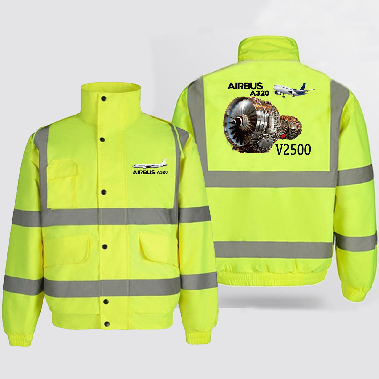 Airbus A320 & V2500 Engine Designed Reflective Winter Jackets