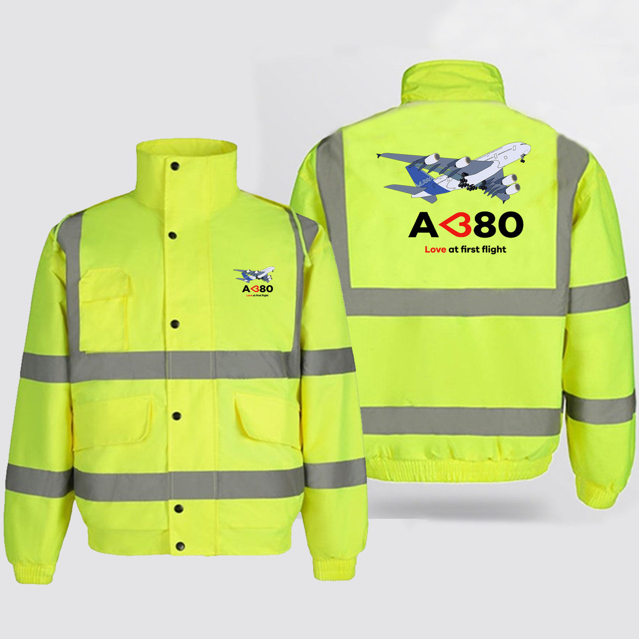 Airbus A380 Love at first flight Designed Reflective Winter Jackets