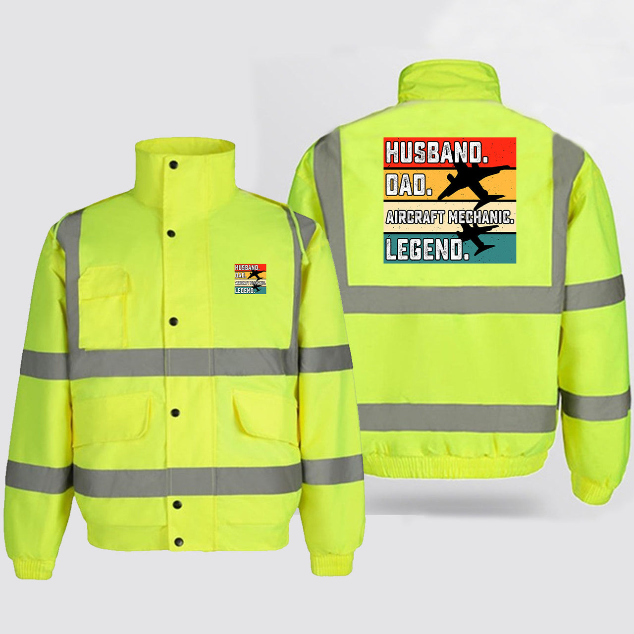 Husband & Dad & Aircraft Mechanic & Legend Designed Reflective Winter Jackets