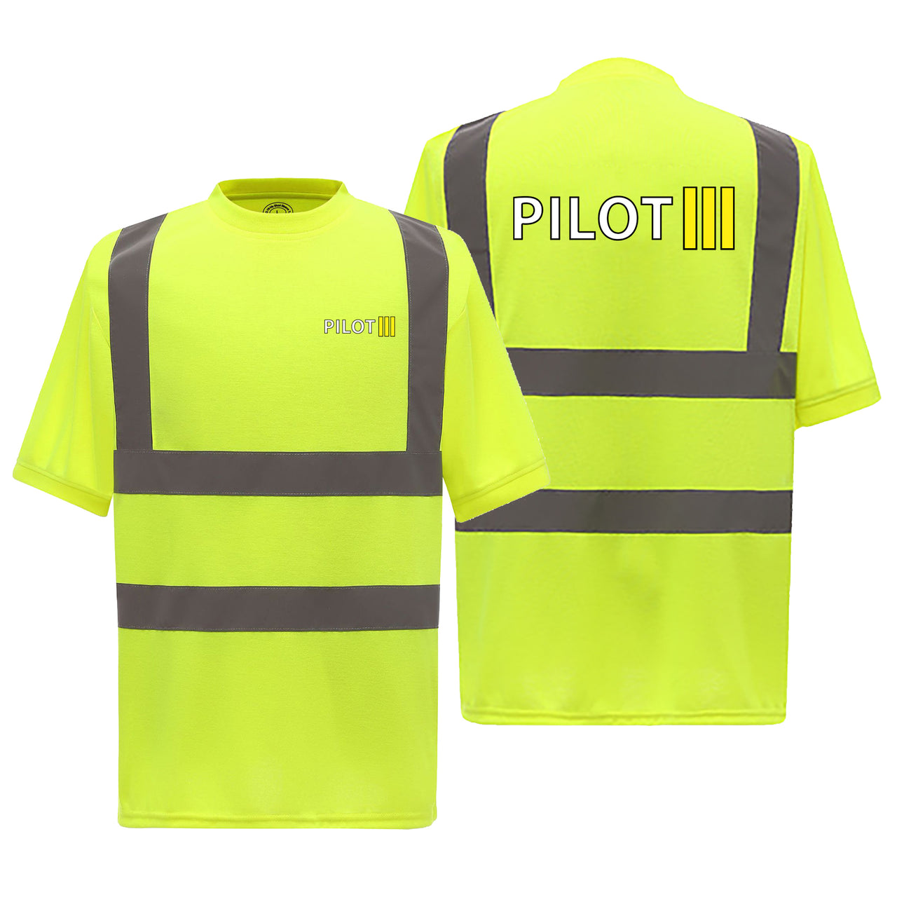 Pilot & Stripes (3 Lines) Designed Reflective T-Shirts