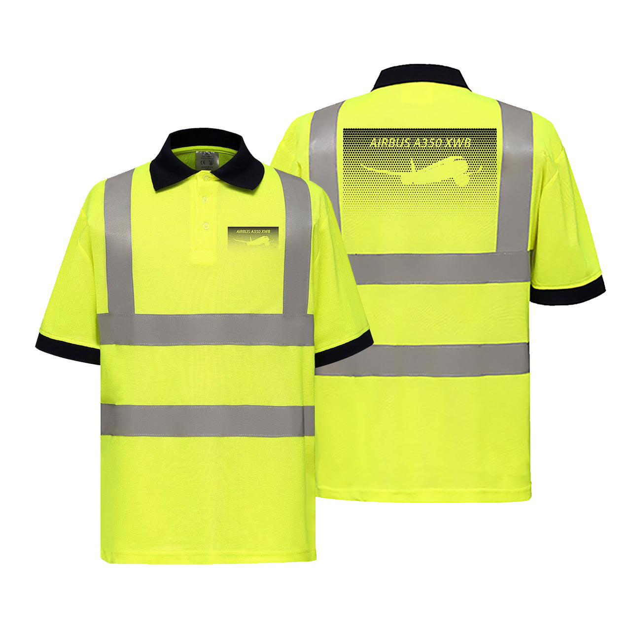 Airbus A350XWB & Dots Designed Reflective Polo T-Shirts