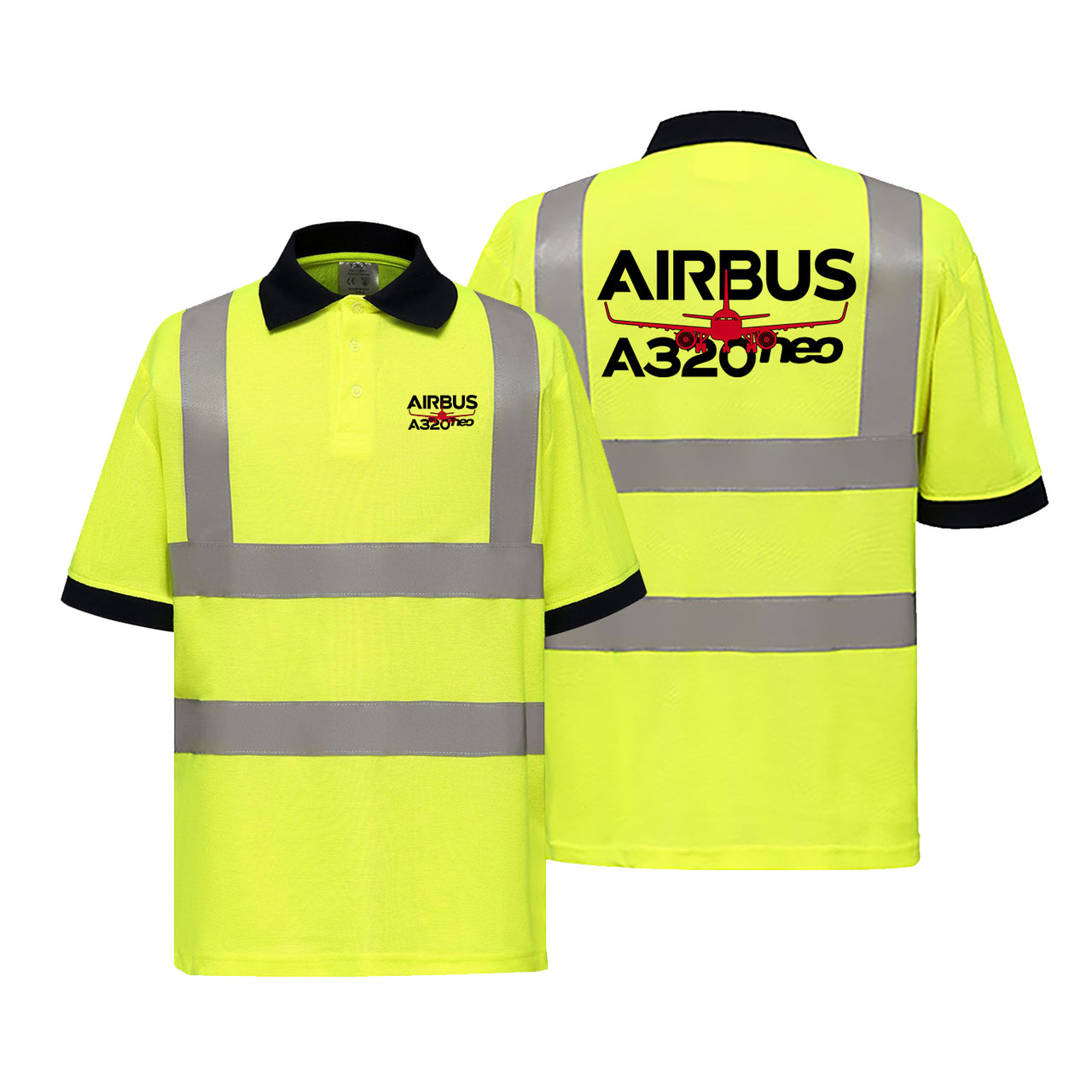 Amazing Airbus A320neo Designed Reflective Polo T-Shirts