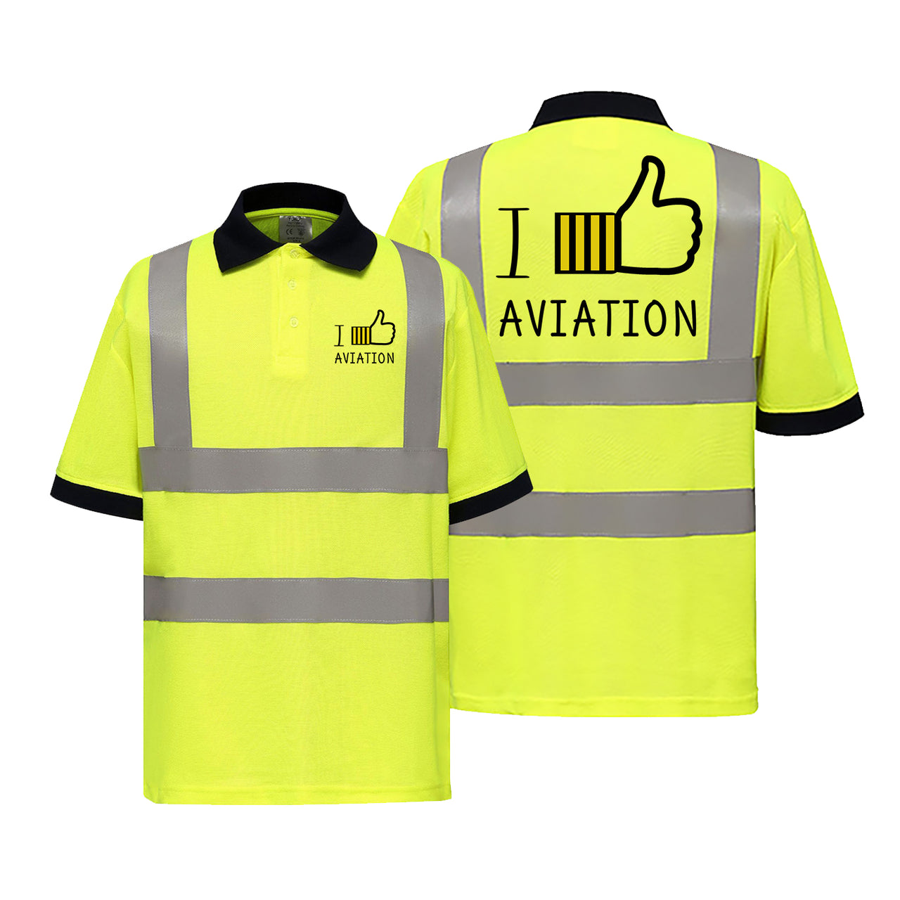 I Like Aviation Designed Reflective Polo T-Shirts