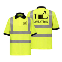 Thumbnail for I Like Aviation Designed Reflective Polo T-Shirts