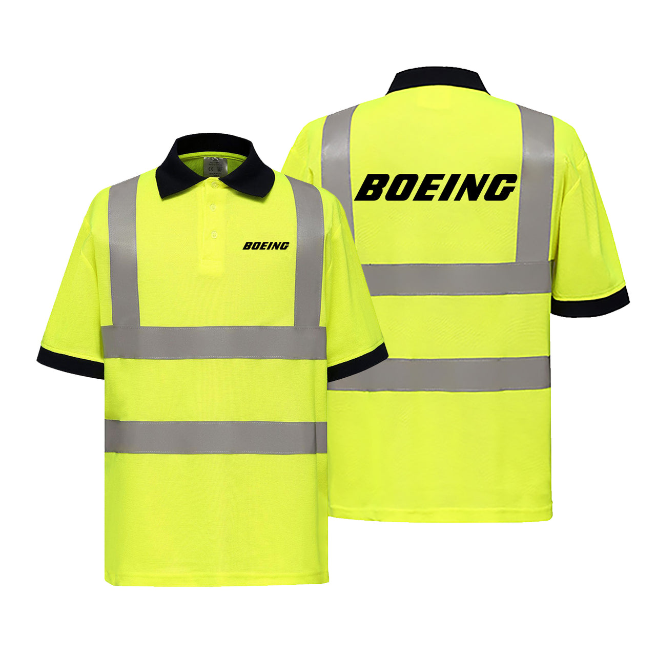 Boeing & Text Designed Reflective Polo T-Shirts