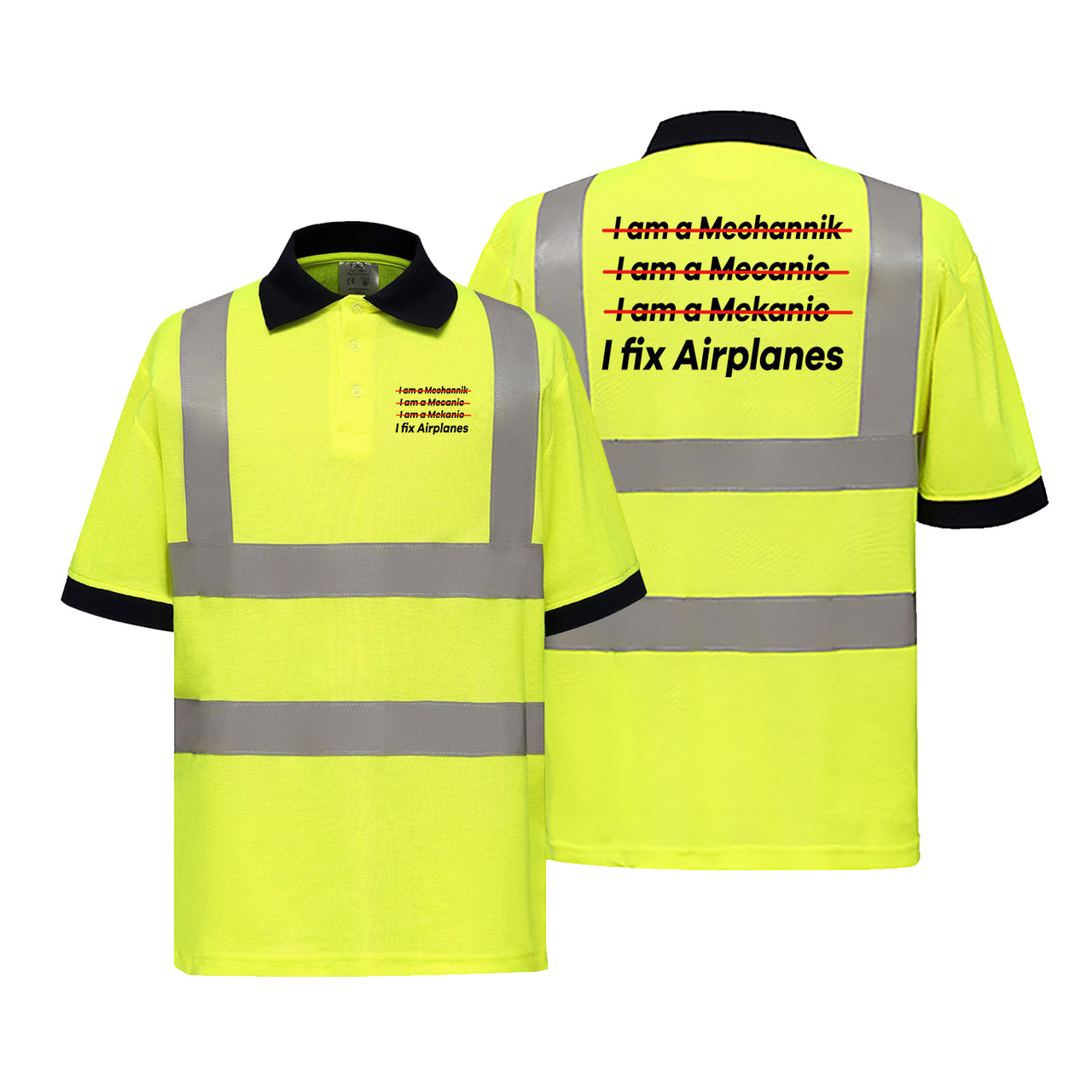 I Fix Airplanes Designed Reflective Polo T-Shirts