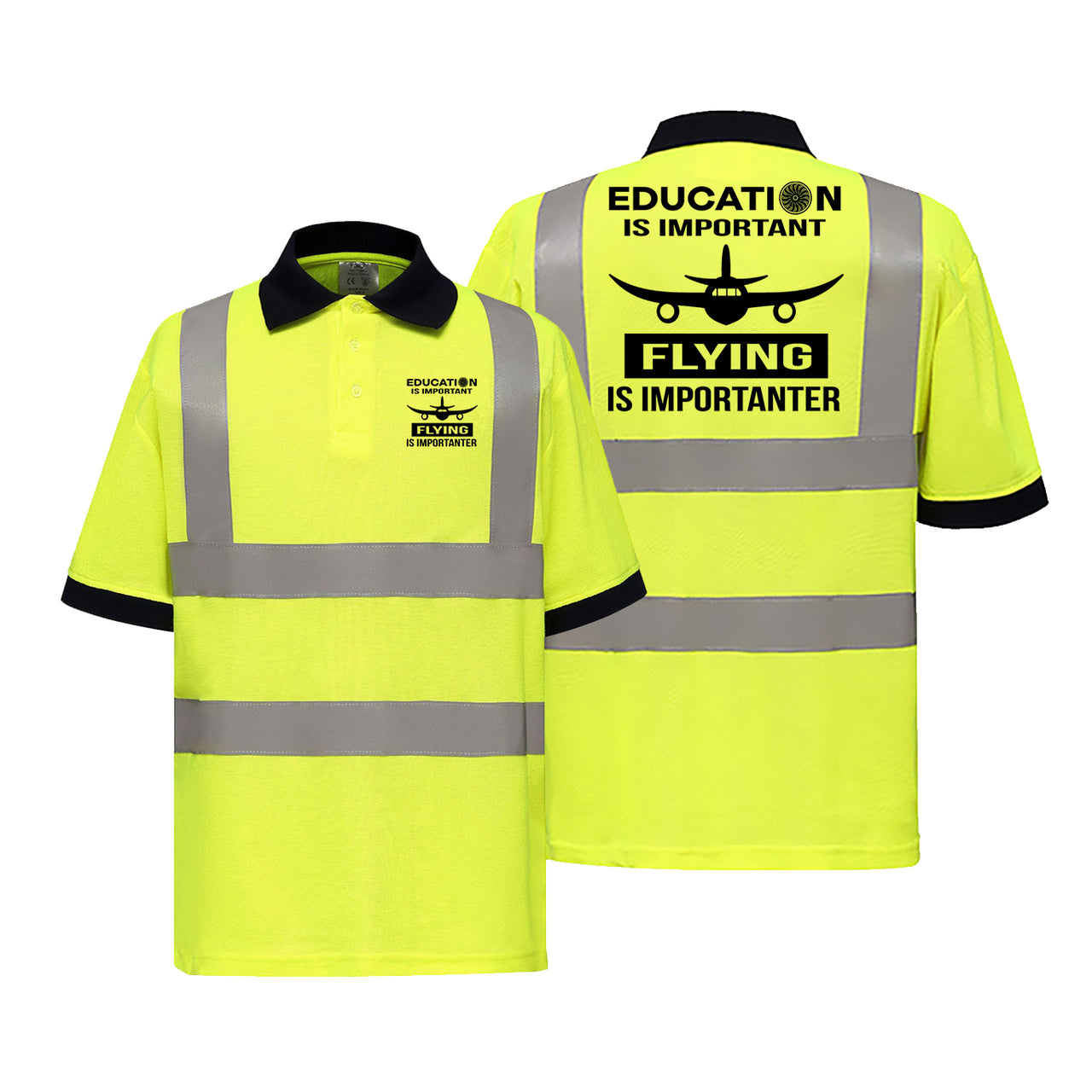 Flying is Importanter Designed Reflective Polo T-Shirts