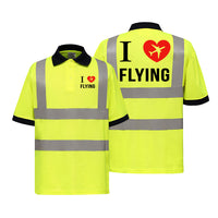 Thumbnail for I Love Flying Designed Reflective Polo T-Shirts