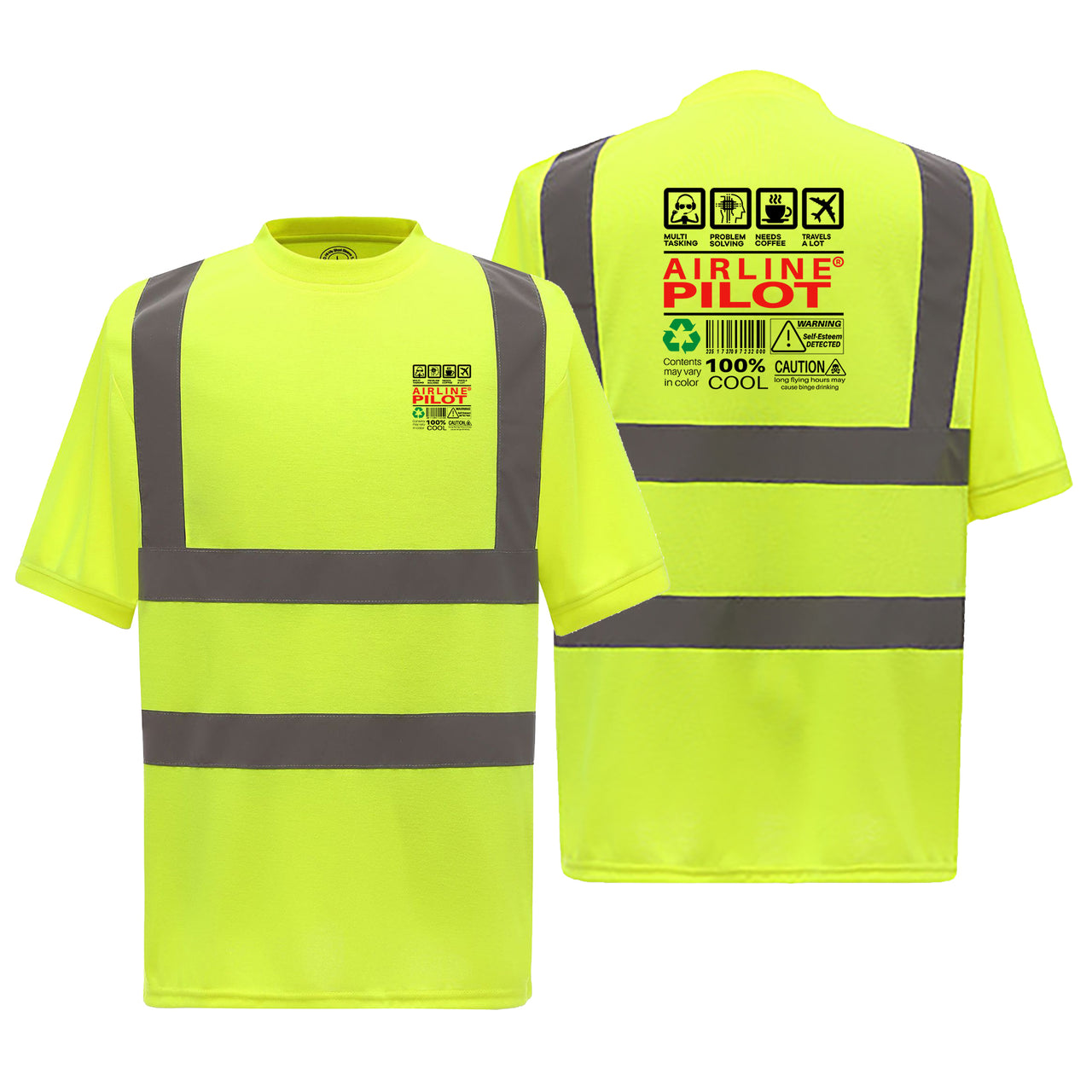 Airline Pilot Label Designed Reflective T-Shirts