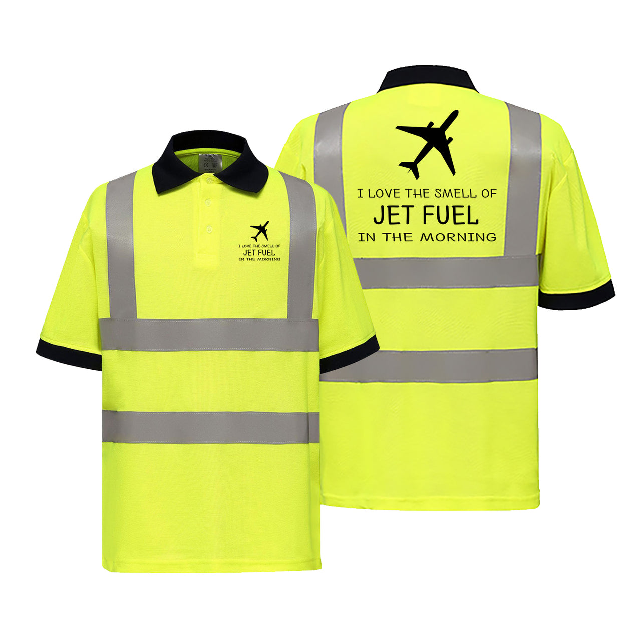 I Love The Smell Of Jet Fuel In The Morning Designed Reflective Polo T-Shirts