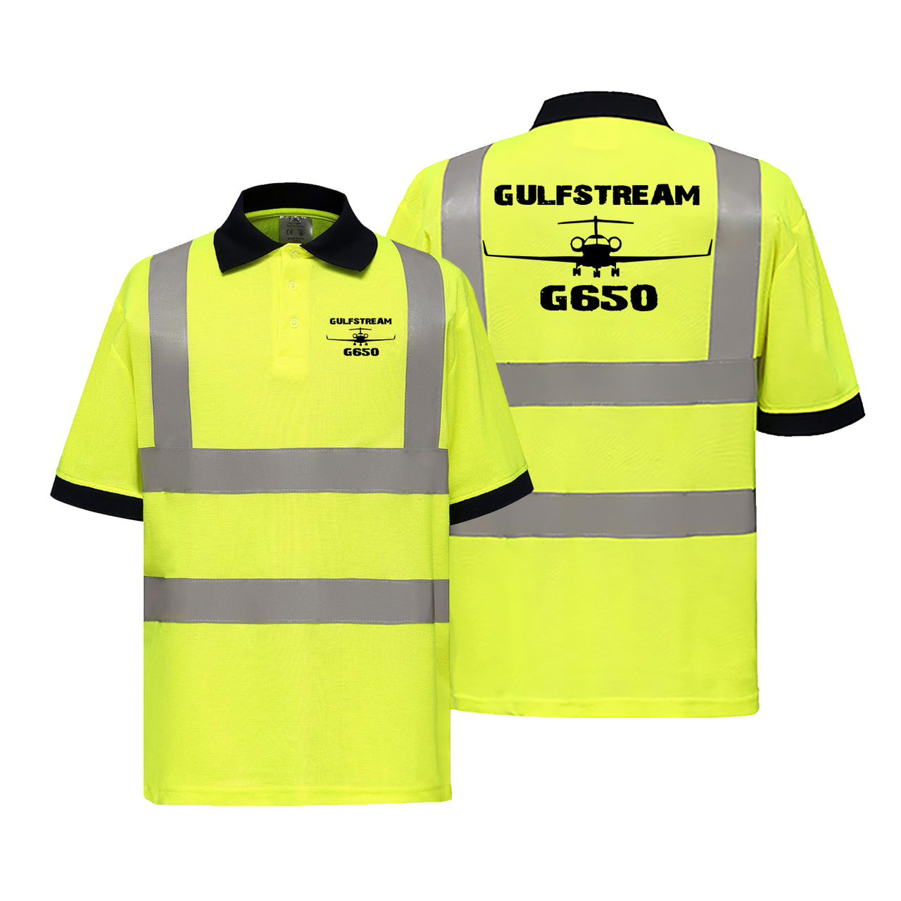 Gulfstream G650 & Plane Designed Reflective Polo T-Shirts