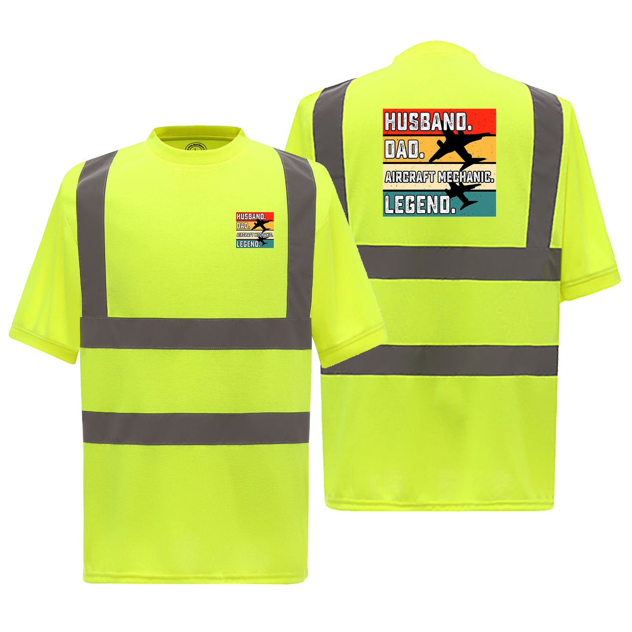 Husband & Dad & Aircraft Mechanic & Legend Designed Reflective T-Shirts