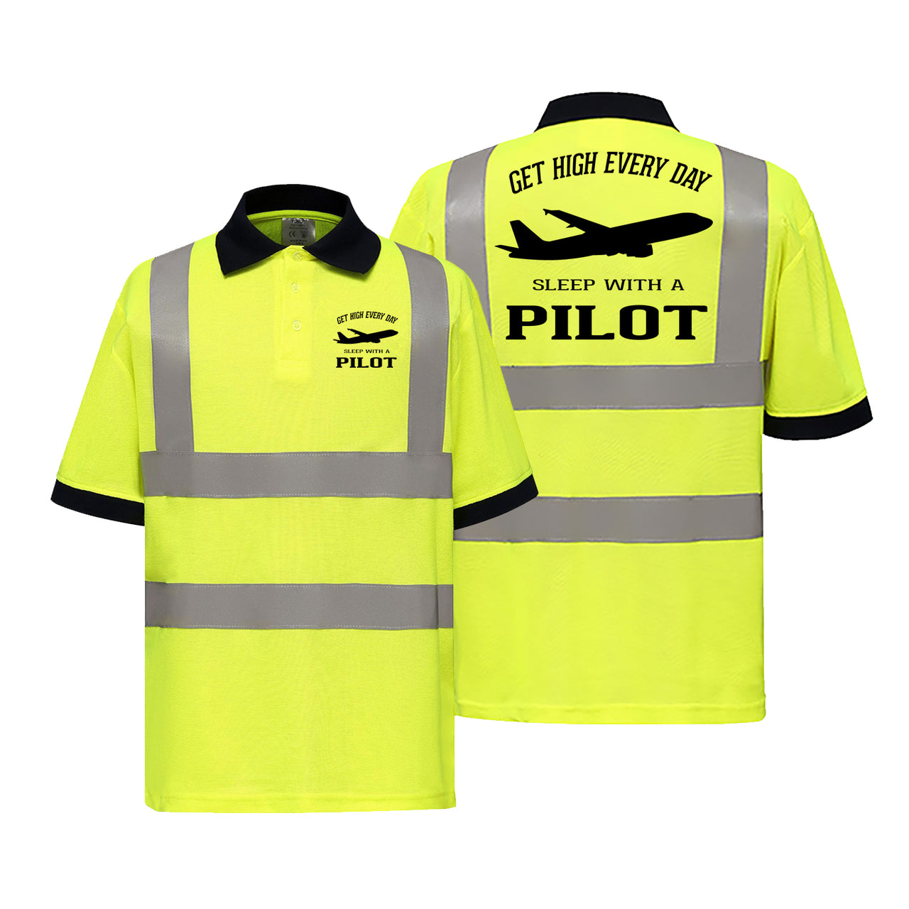 Get High Every Day Sleep With A Pilot Designed Reflective Polo T-Shirts