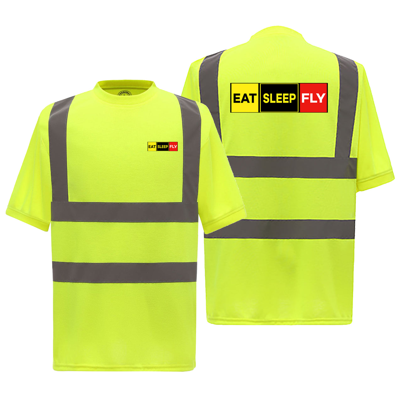 Eat Sleep Fly (Colourful) Designed Reflective T-Shirts