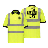 Thumbnail for Eat Sleep Fly Designed Reflective Polo T-Shirts