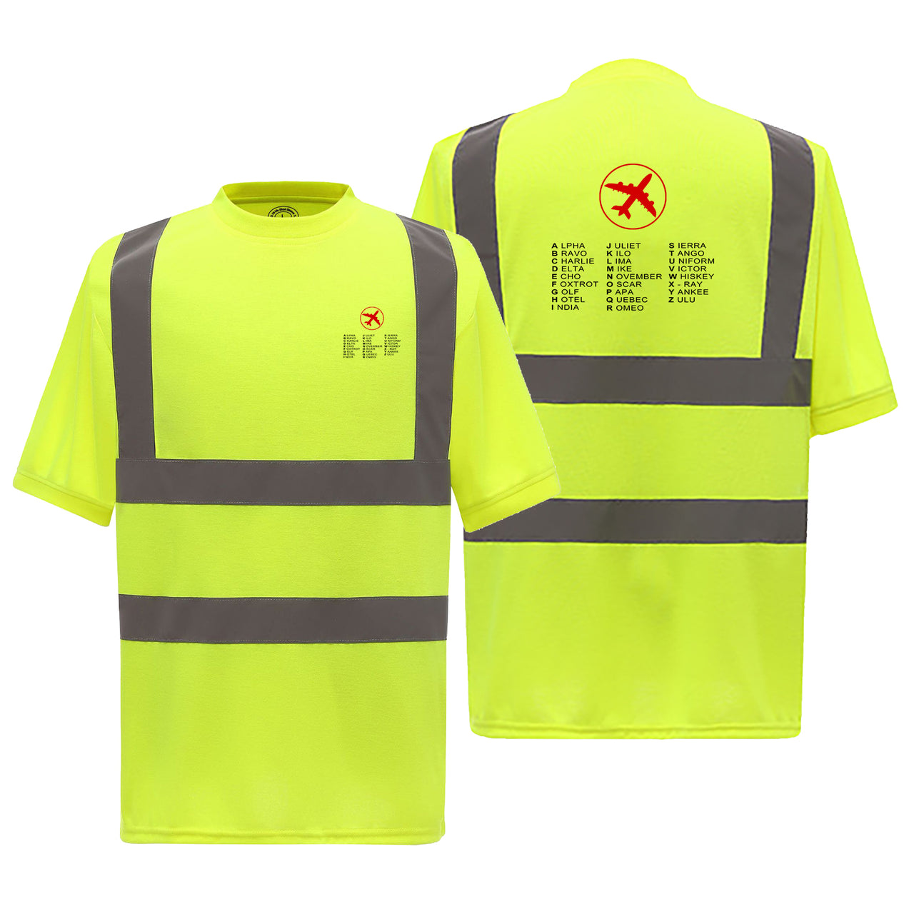 Aviation Alphabet 2 Designed Reflective T-Shirts