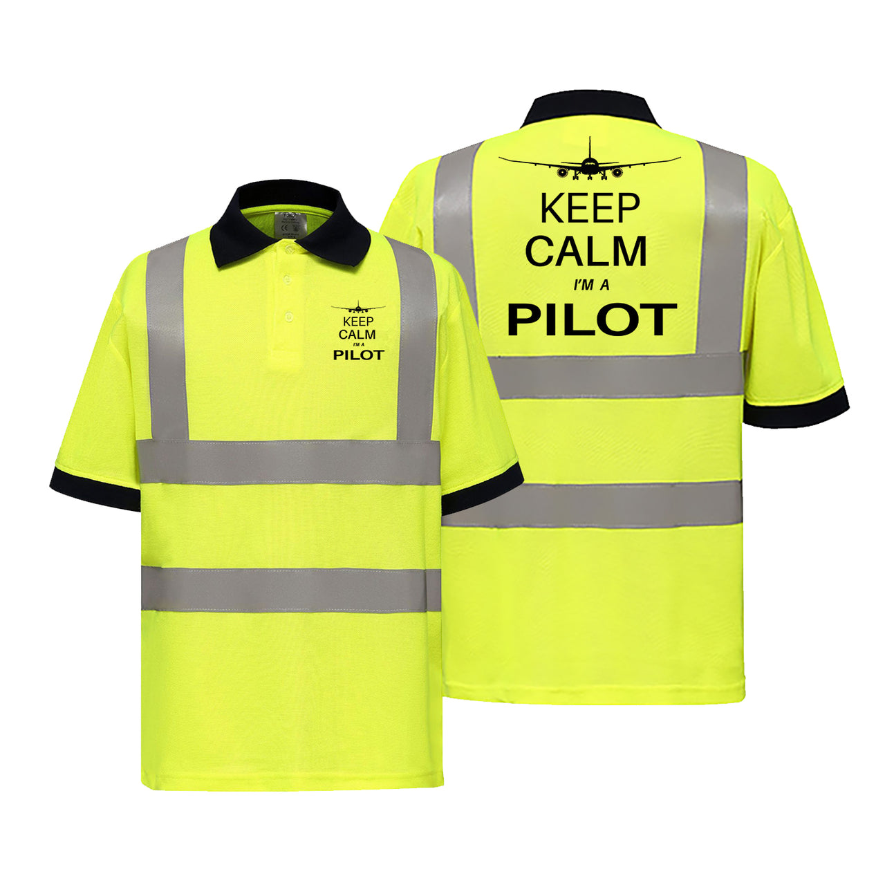 Pilot (777 Silhouette) Designed Reflective Polo T-Shirts