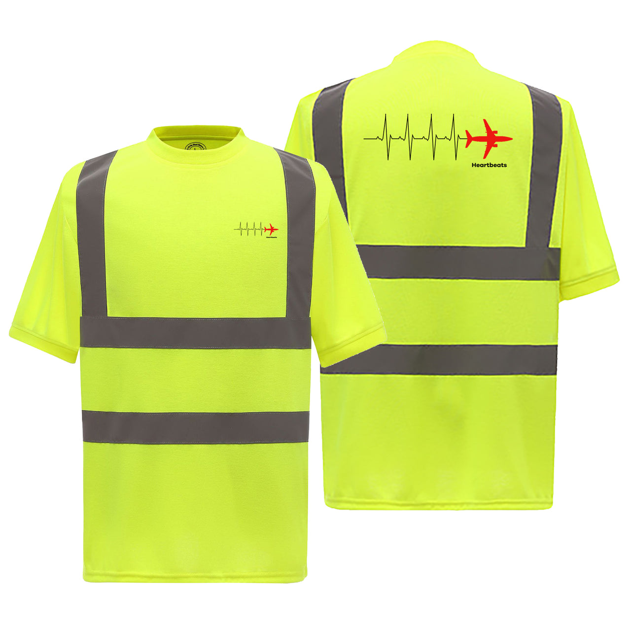 Aviation Heartbeats Designed Reflective T-Shirts