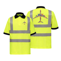 Thumbnail for Colourful Airplane Designed Reflective Polo T-Shirts