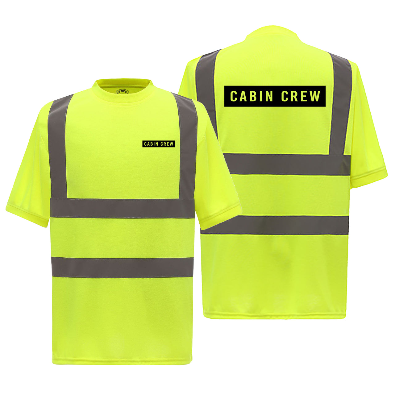 Cabin Crew Text Designed Reflective T-Shirts