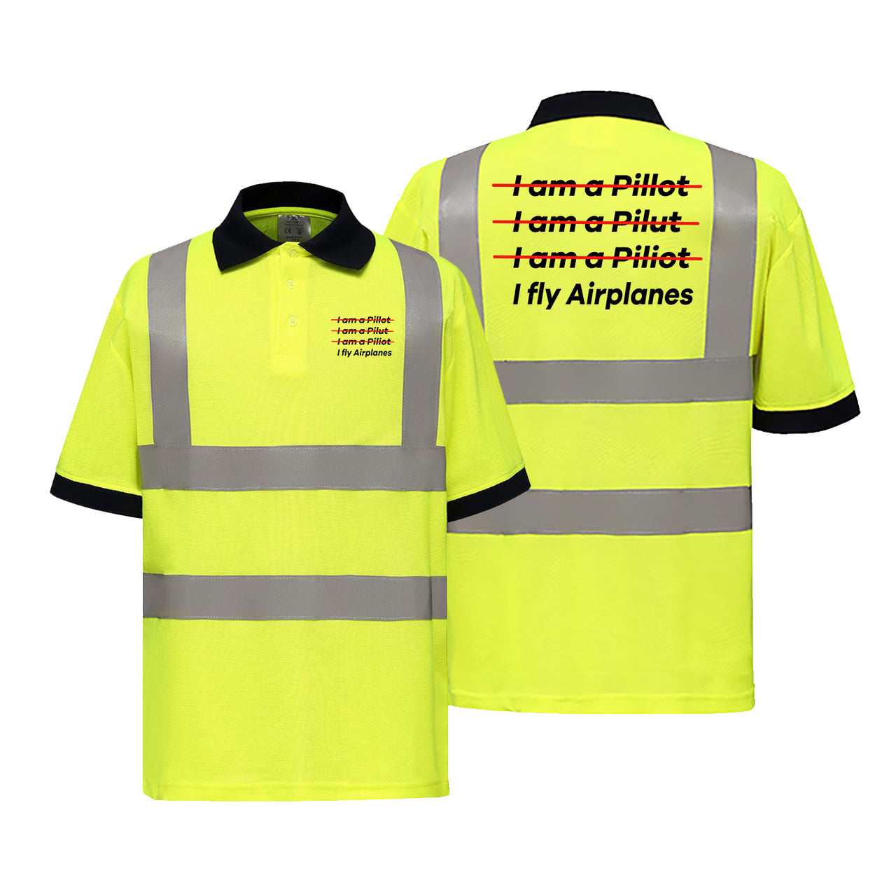 I Fly Airplanes Designed Reflective Polo T-Shirts