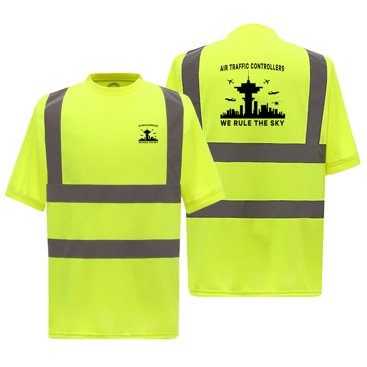 Air Traffic Controllers - We Rule The Sky Designed Reflective T-Shirts