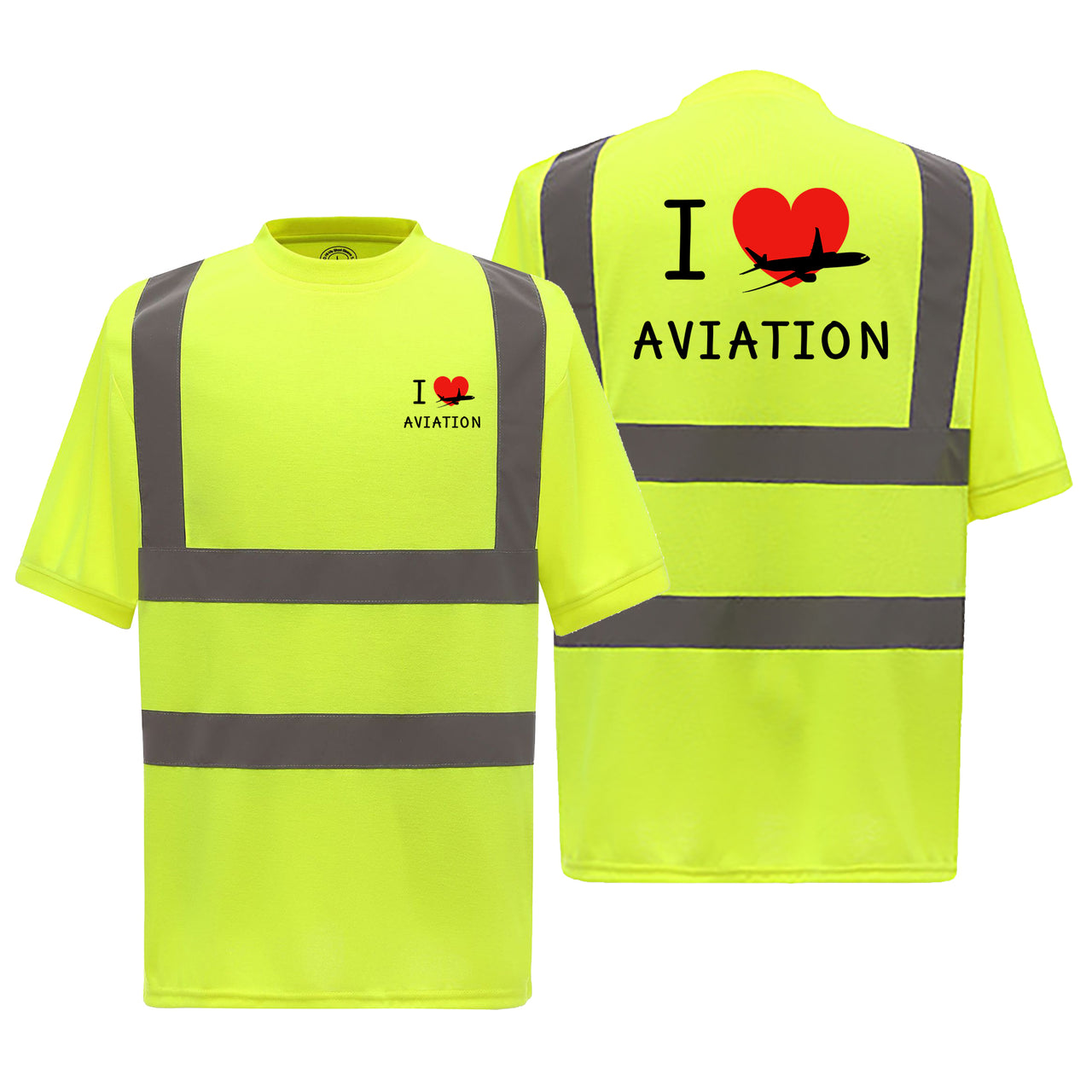 I Love Aviation Designed Reflective T-Shirts