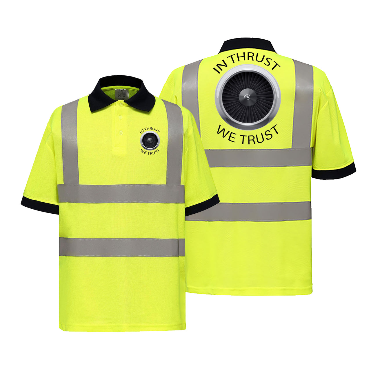 In Thrust We Trust Designed Reflective Polo T-Shirts