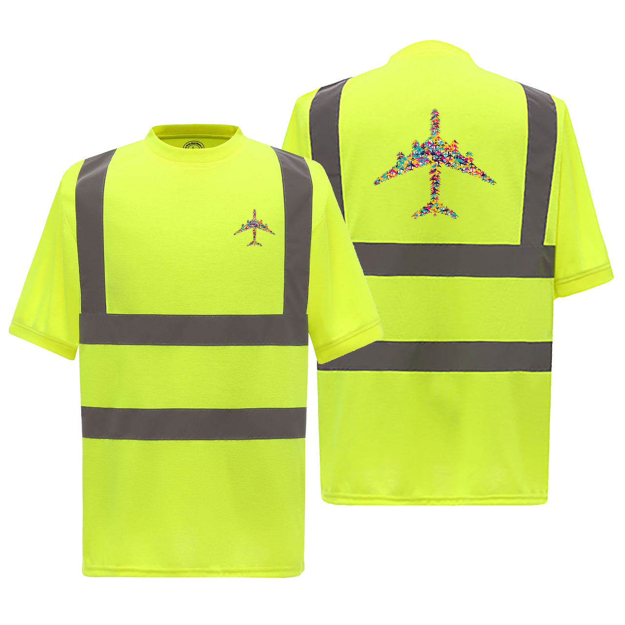 Colourful Airplane Designed Reflective T-Shirts