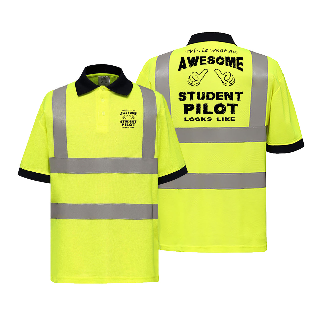 Student Pilot Designed Reflective Polo T-Shirts