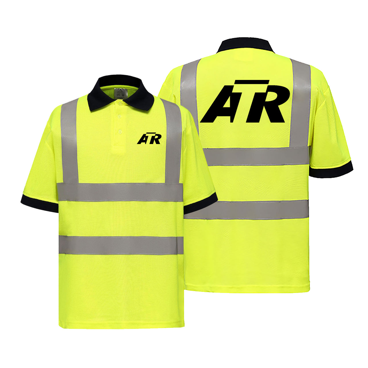 ATR & Text Designed Reflective Polo T-Shirts