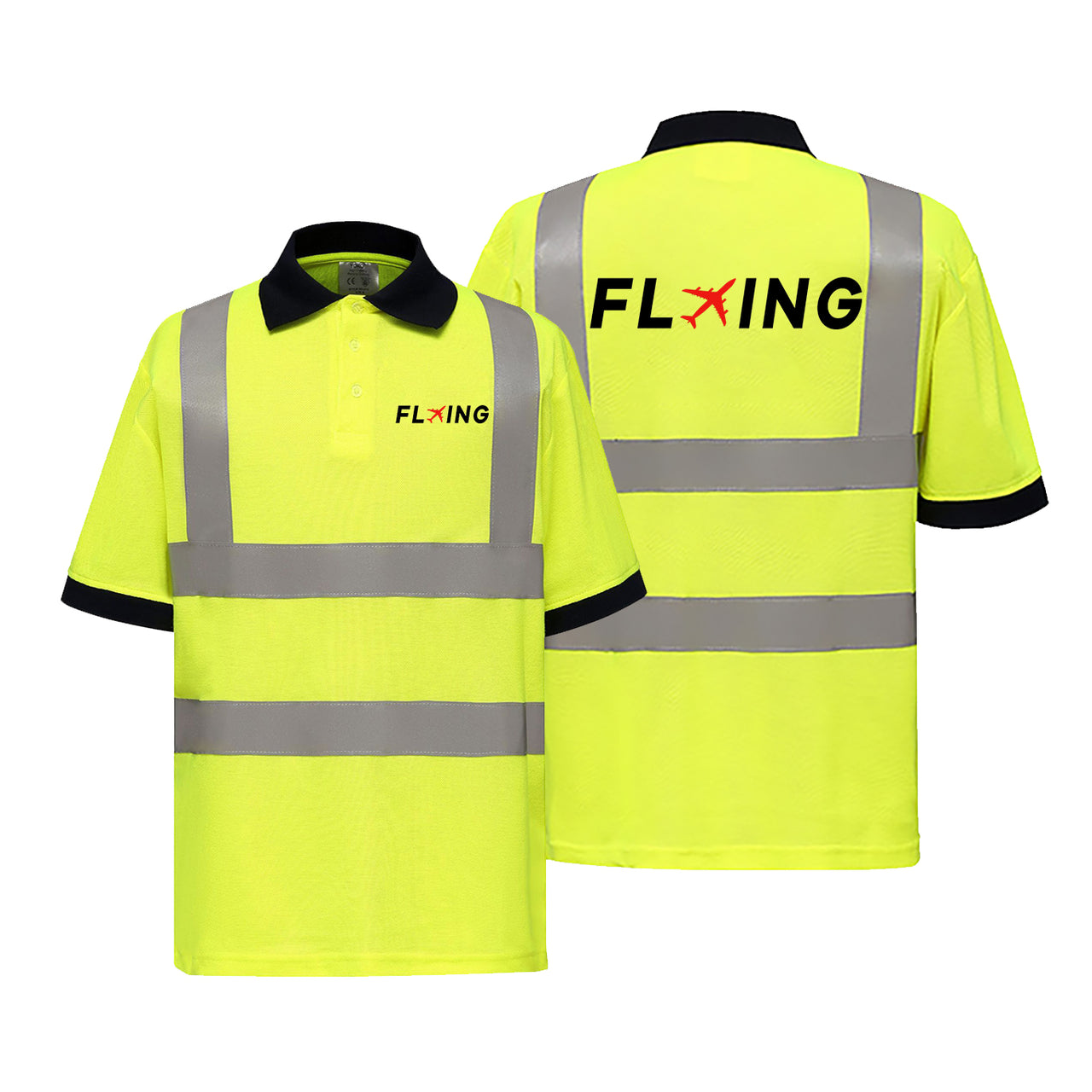 Flying Designed Reflective Polo T-Shirts