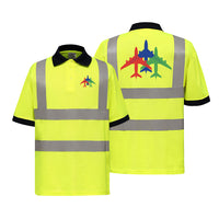 Thumbnail for Colourful 3 Airplanes Designed Reflective Polo T-Shirts