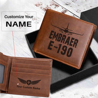 Thumbnail for Embraer E-190 & Plane Designed Laser Leather Wallets