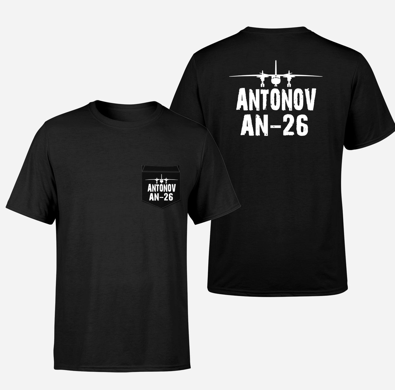 Antonov AN-26 & Plane Designed Pocket T-Shirts