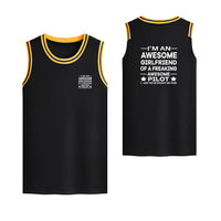 Thumbnail for I am an Awesome Girlfriend Designed Basketball Style Sports Tank Tops