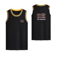 Thumbnail for I Fly Airplanes Designed Basketball Style Sports Tank Tops