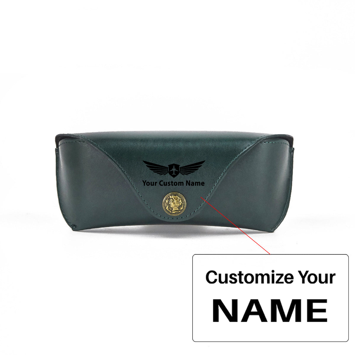 Your Custom Design & Image & Logo & Text Design  Soft Leather Compression Resistant(2) Glasses Case