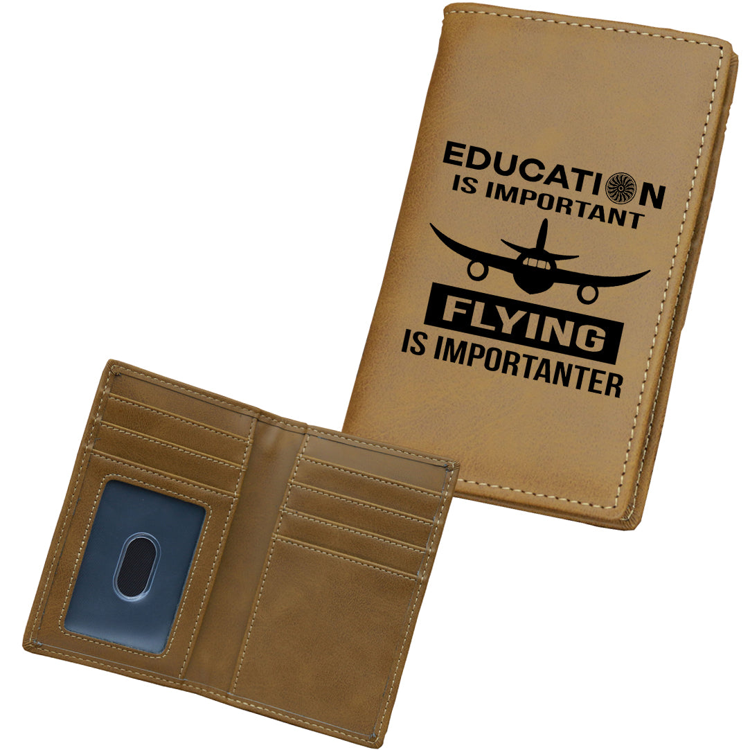 Flying is Importanter Designed Leather Card Holder Wallets