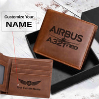 Thumbnail for Amazing Airbus A321neo Designed Laser Leather Wallets