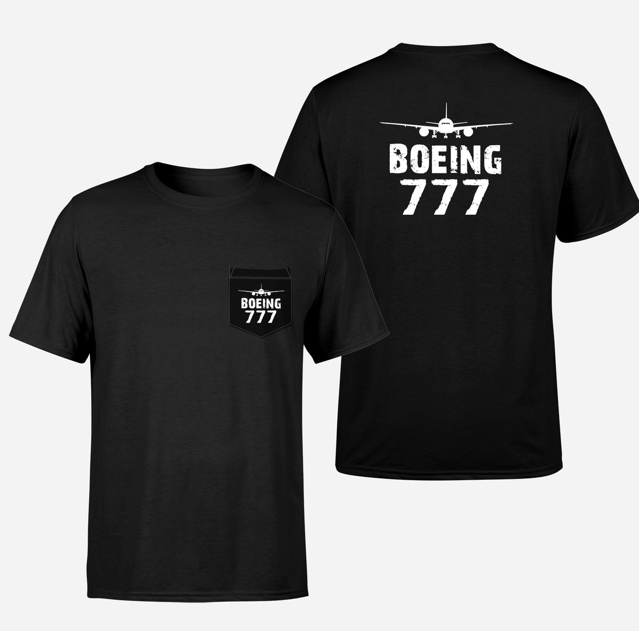 Boeing 777 & Plane Designed Pocket T-Shirts