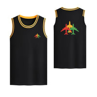 Thumbnail for Colourful 3 Airplanes Designed Basketball Style Sports Tank Tops