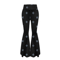 Thumbnail for Nice Airplanes (Black) 2 Designed Women Yoga Flared Pants