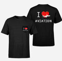 Thumbnail for I Love Aviation Designed Pocket T-Shirts