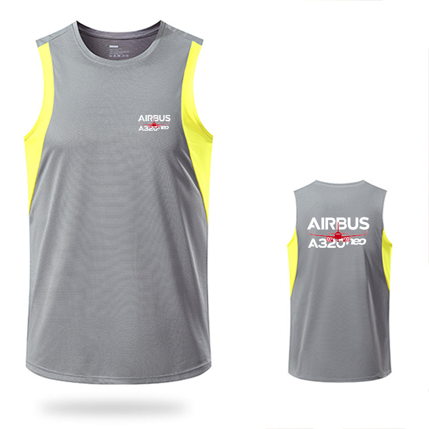 Amazing Airbus A320neo Designed Men Sleeveless T-shirt Quick Dry Vests