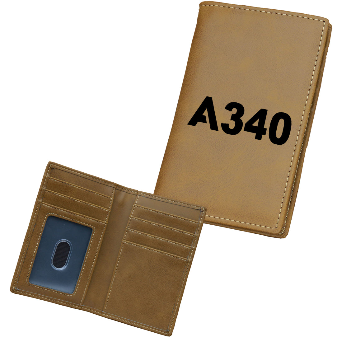 A340 Flat Text Designed Leather Card Holder Wallets