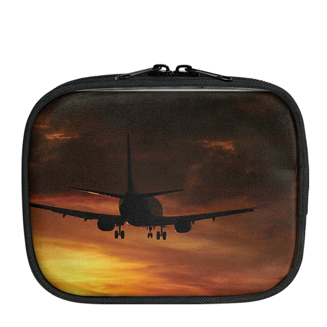 Beautiful Aircraft Landing at Sunset Designed Travel & Medical Storage Bags