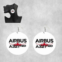 Thumbnail for Amazing Airbus A321neo Designed Wooden Drop Earrings