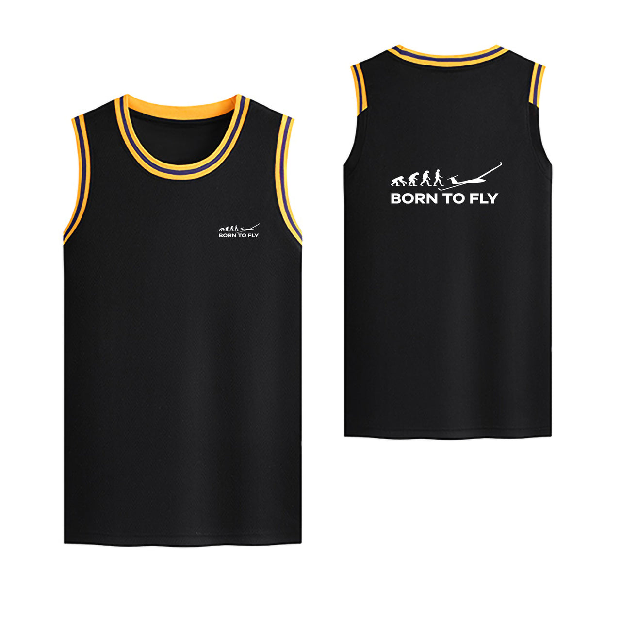 Born To Fly Glider Designed Basketball Style Sports Tank Tops